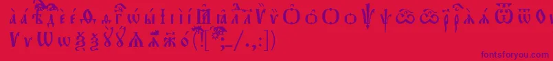 Orthodox.TtIeucs8Р Р°Р·СЂСЏРґРѕС‡РЅС‹Р№-Schriftart – Violette Schriften auf rotem Hintergrund